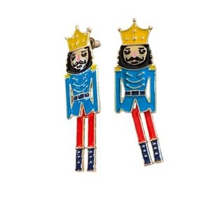 Amazon Vibrant King Earrings with‎ Blue and Red